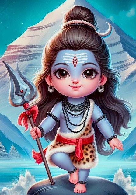 Family tree of Lord Ganesha showing Shiva, Parvati, Kartikeya, Ashoka Sundari, Jyoti, Mansa, Ganesha with Riddhi, Siddhi, and their children Shubh and Labh